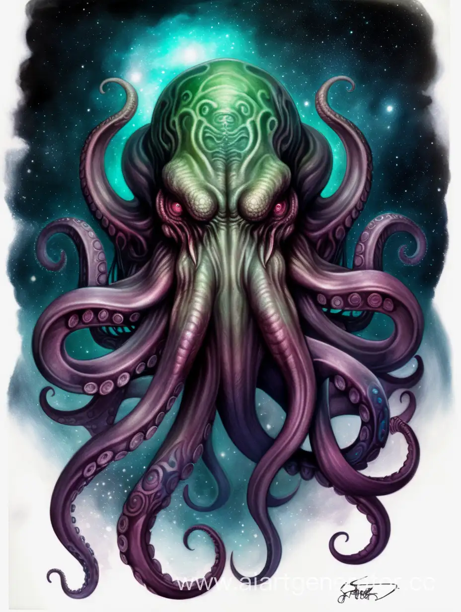 Realistic-Cthulhu-Tattoo-Sketch-in-Dark-Tones-and-Gloomy-Cosmos