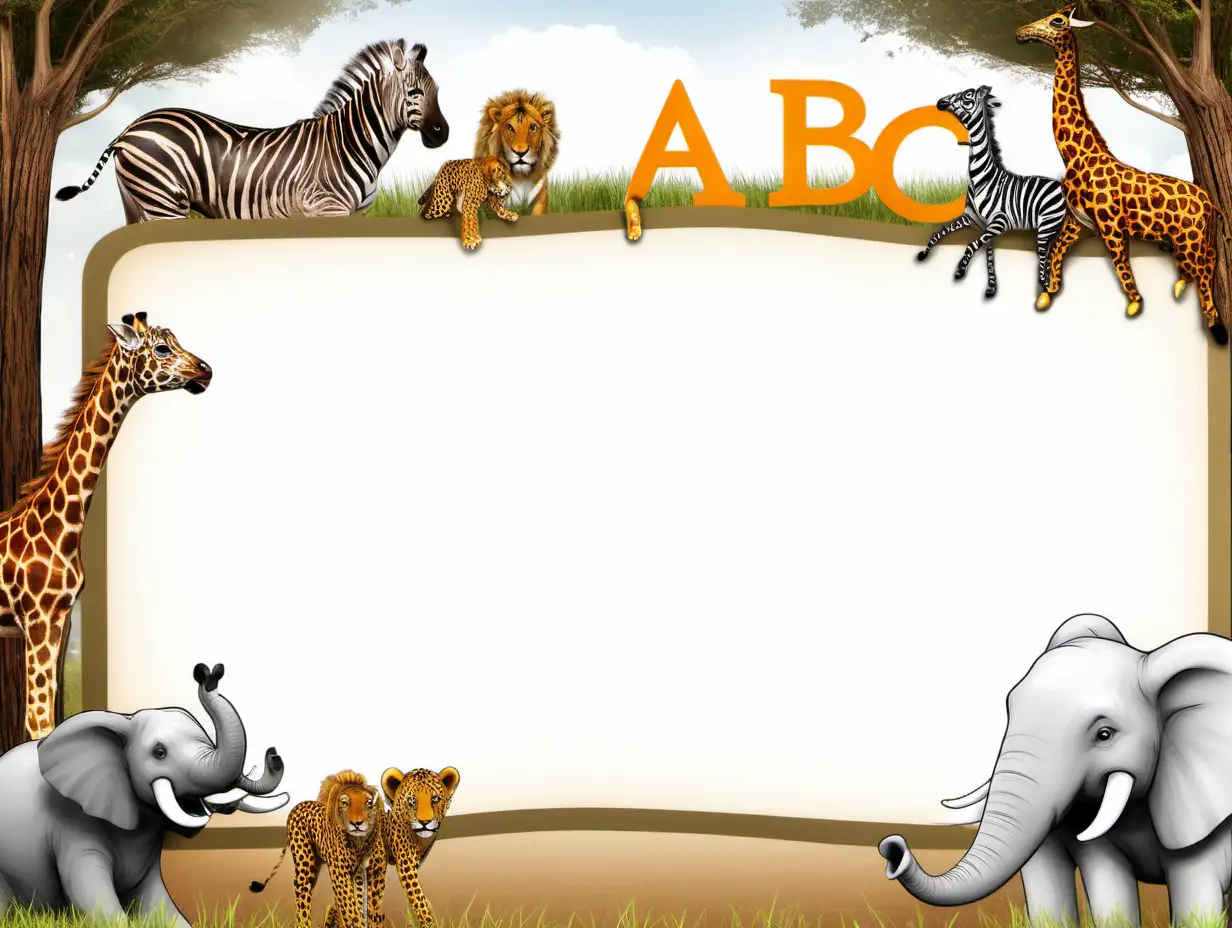 Safari Adventure with ABC Blank Space Above