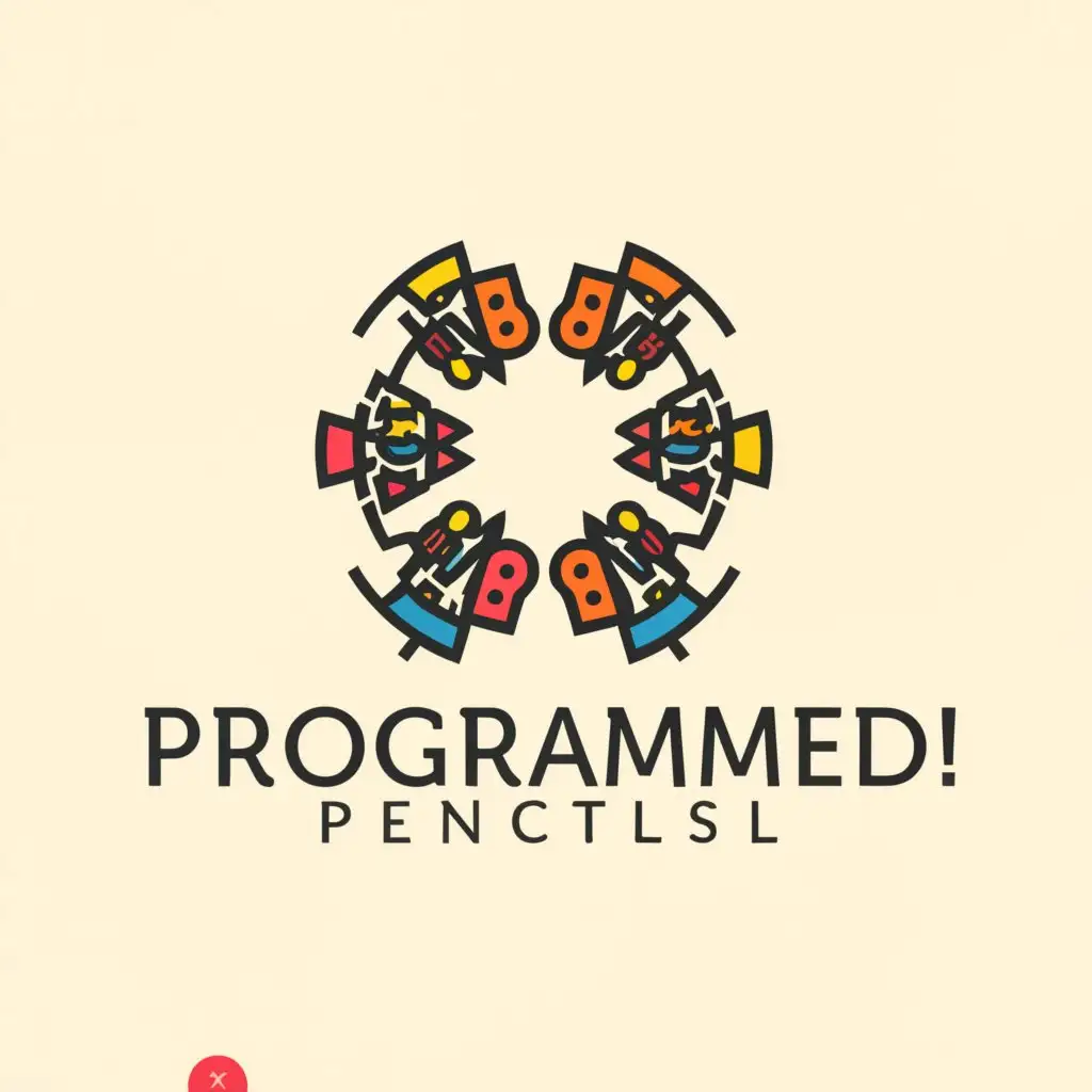 LOGO-Design-For-Programmedpencils-Creative-Combination-of-Horseshoe-Ladybug-and-Clover-Leaf