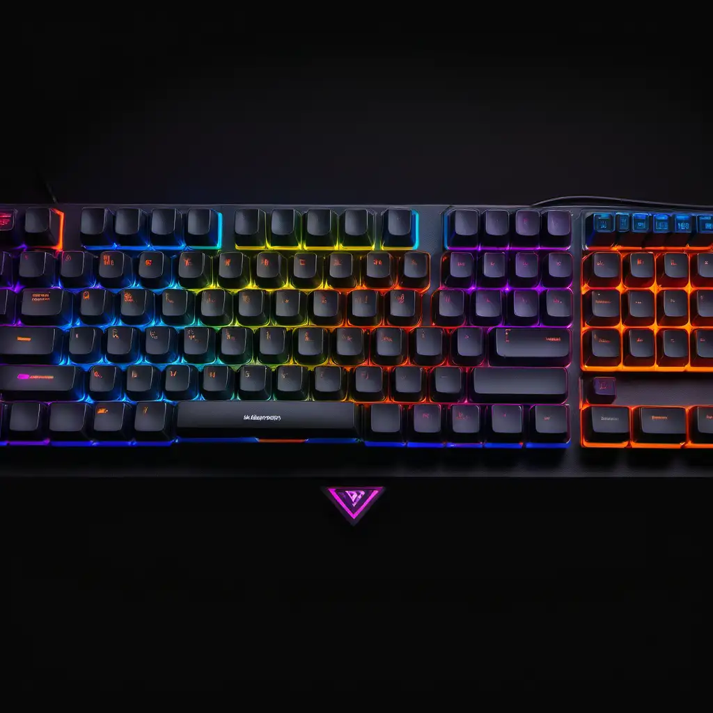 Vibrant Colorful Gaming Keyboard on Stylish Black Background