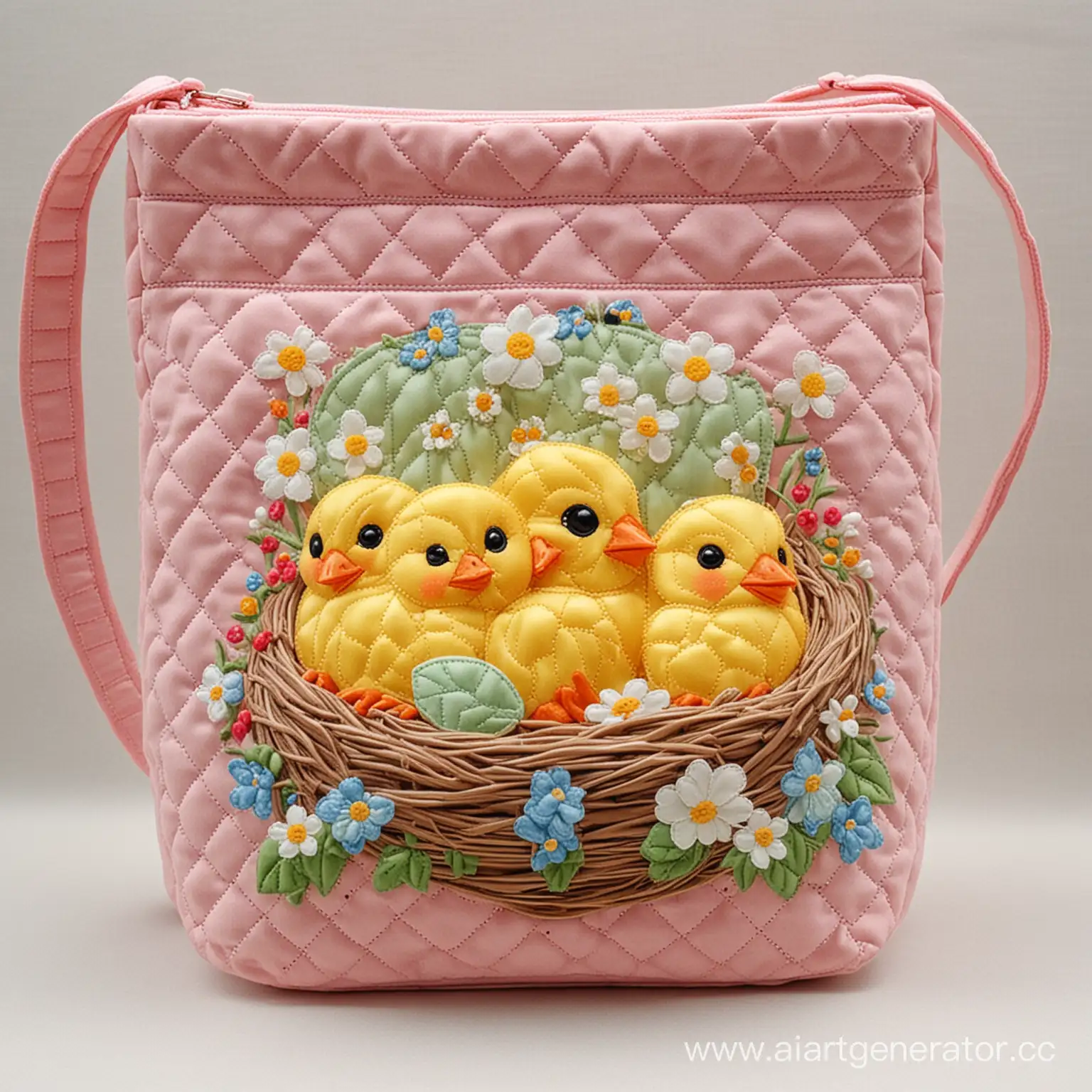 Adorable-ChicksinNest-Quilted-Bag-Design