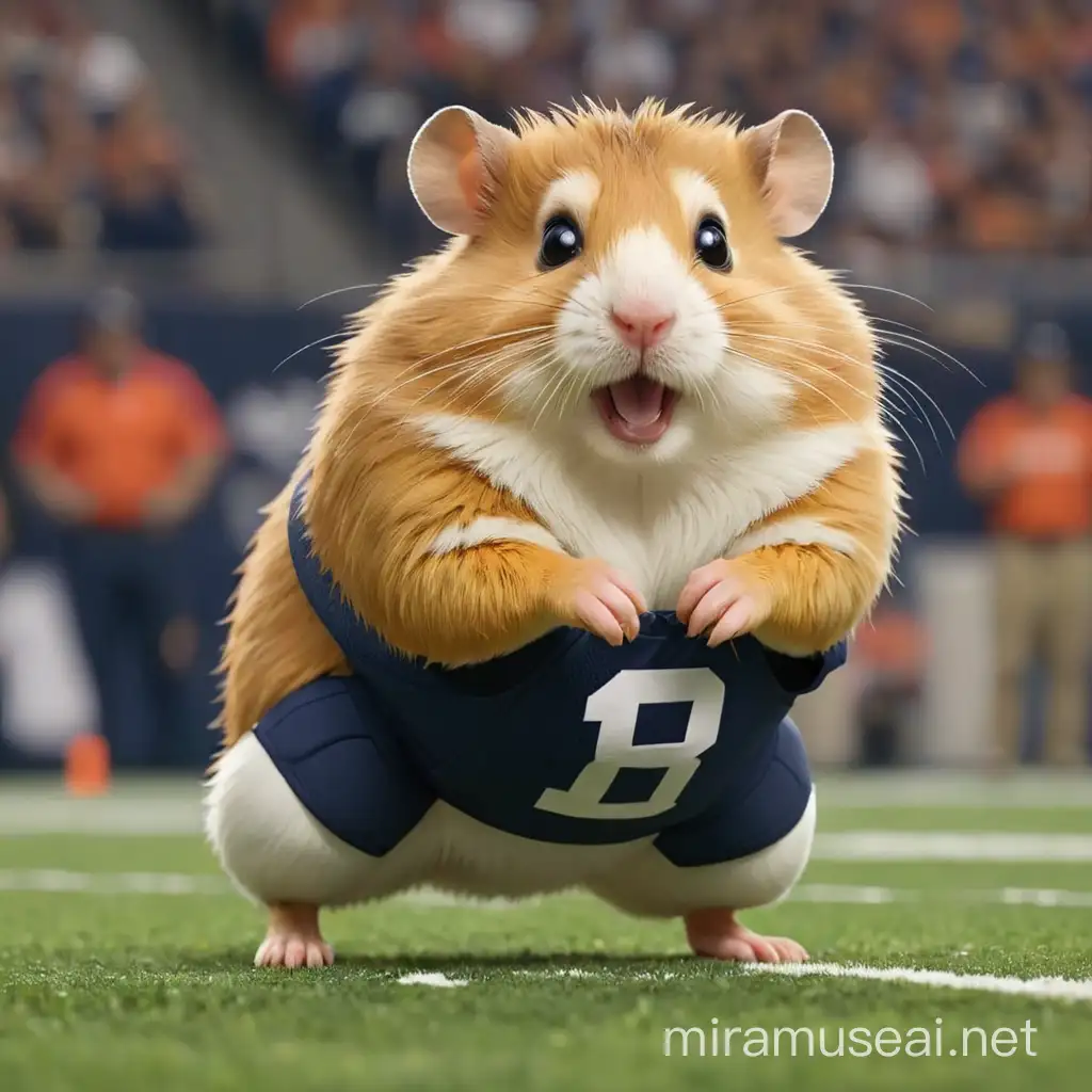 Adorable Hamster NFL Player in Action