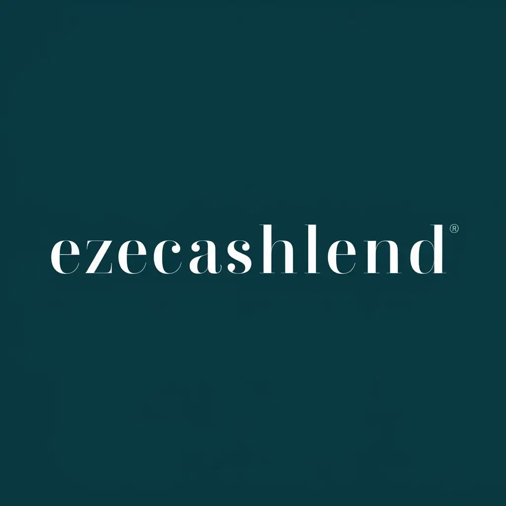 logo, single line logo, with the text "ezecashlend", typography, be used in Finance industry