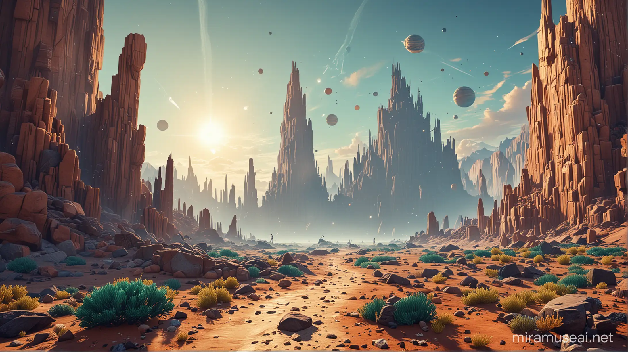 Interstellar Landscape Creation Planet Crafter AI Art