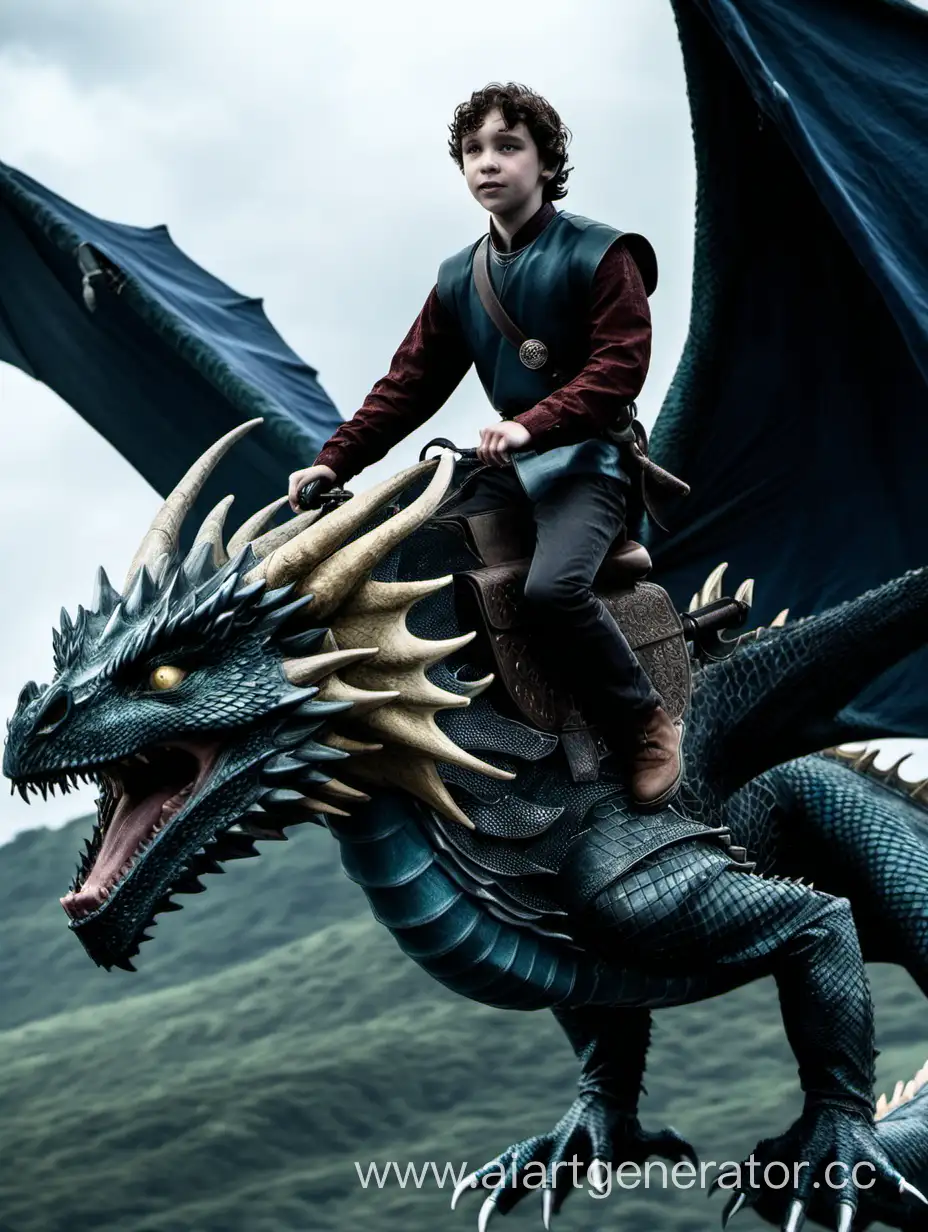 Adventurous-Young-Man-Riding-Dragon-from-Game-of-Thrones