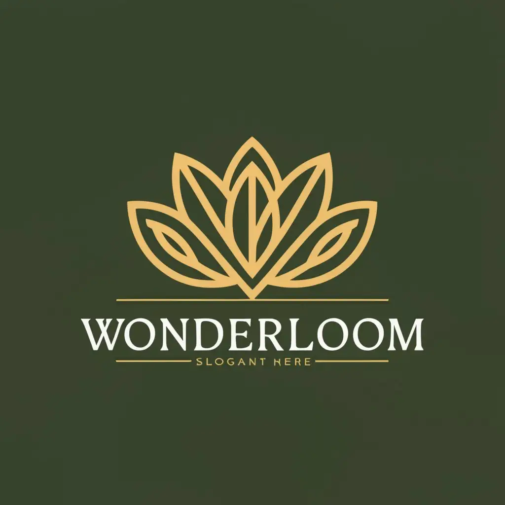 a logo design,with the text "Wonderloom", main symbol:lotus,Moderate,clear background