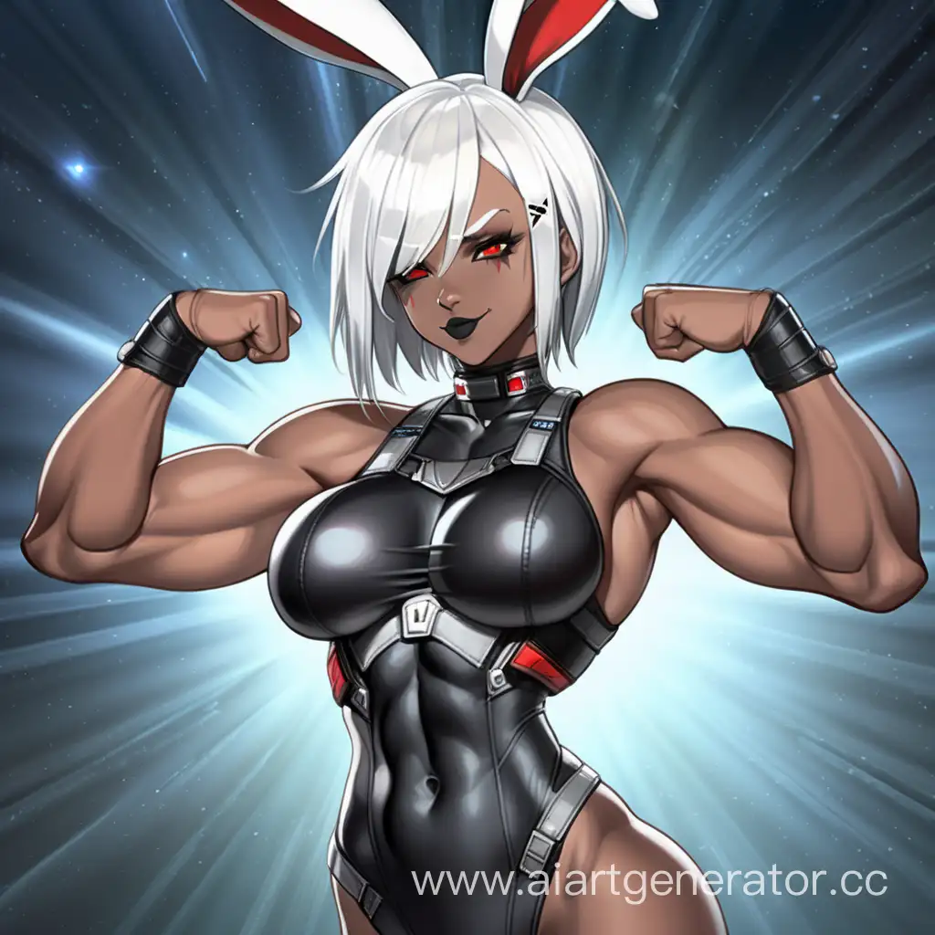Futuristic-Warrior-Woman-with-Long-Rabbit-Ears-in-Black-Armor