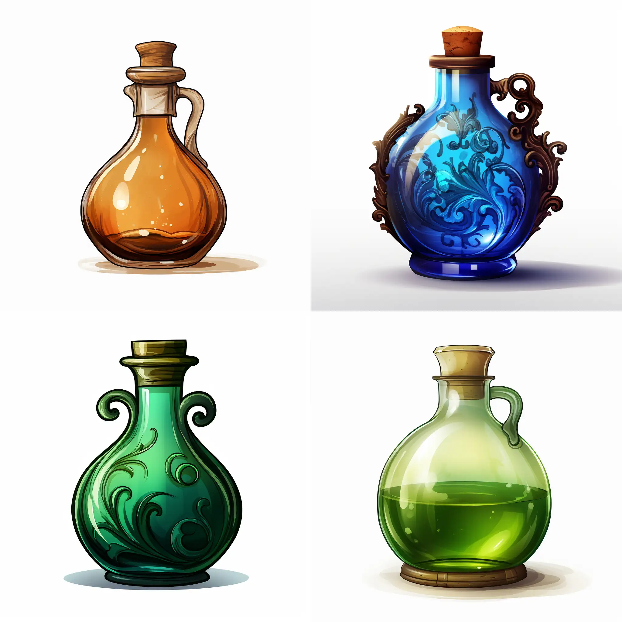 simple potion bottle, vector, white background