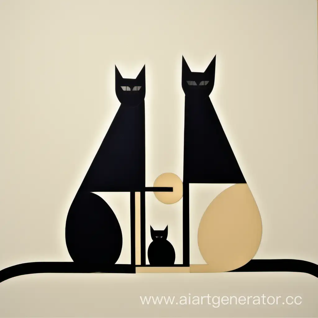 Suprematist-Trio-of-Feline-Elegance