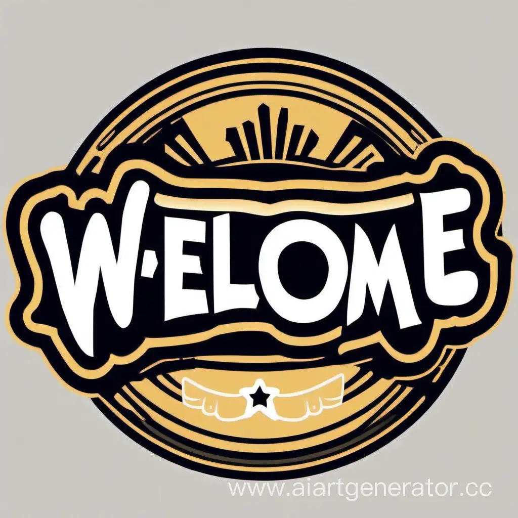 Artistic-Welcome-Badge-with-Vibrant-Colors-and-Intricate-Design