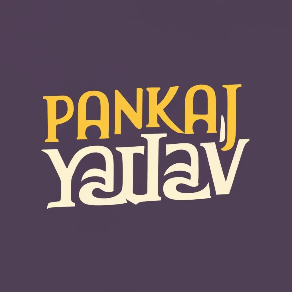 logo, men, with the text "pankaj yadav", typography, be used in Entertainment industry