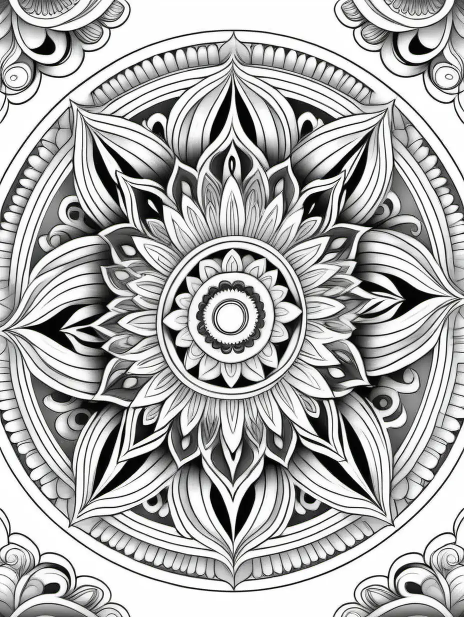 Balancing Mandala Coloring Page for Relaxation and Focus