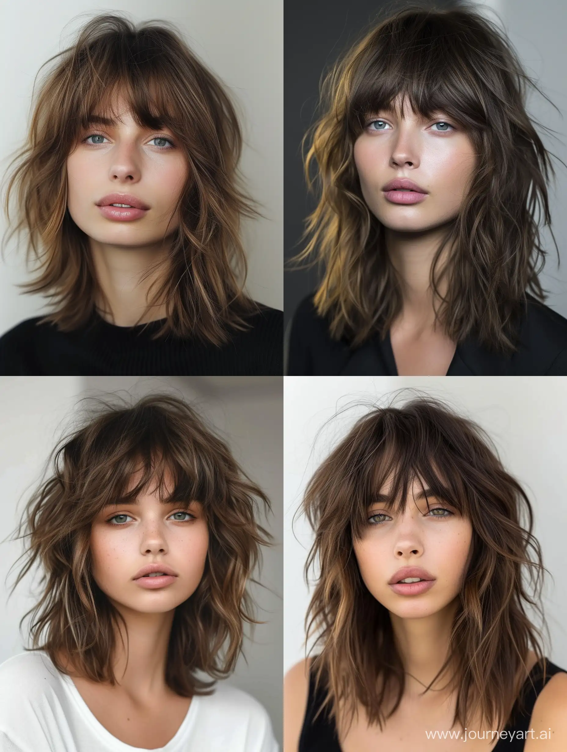 trendy spring shag haircut with bangs for women 2024
