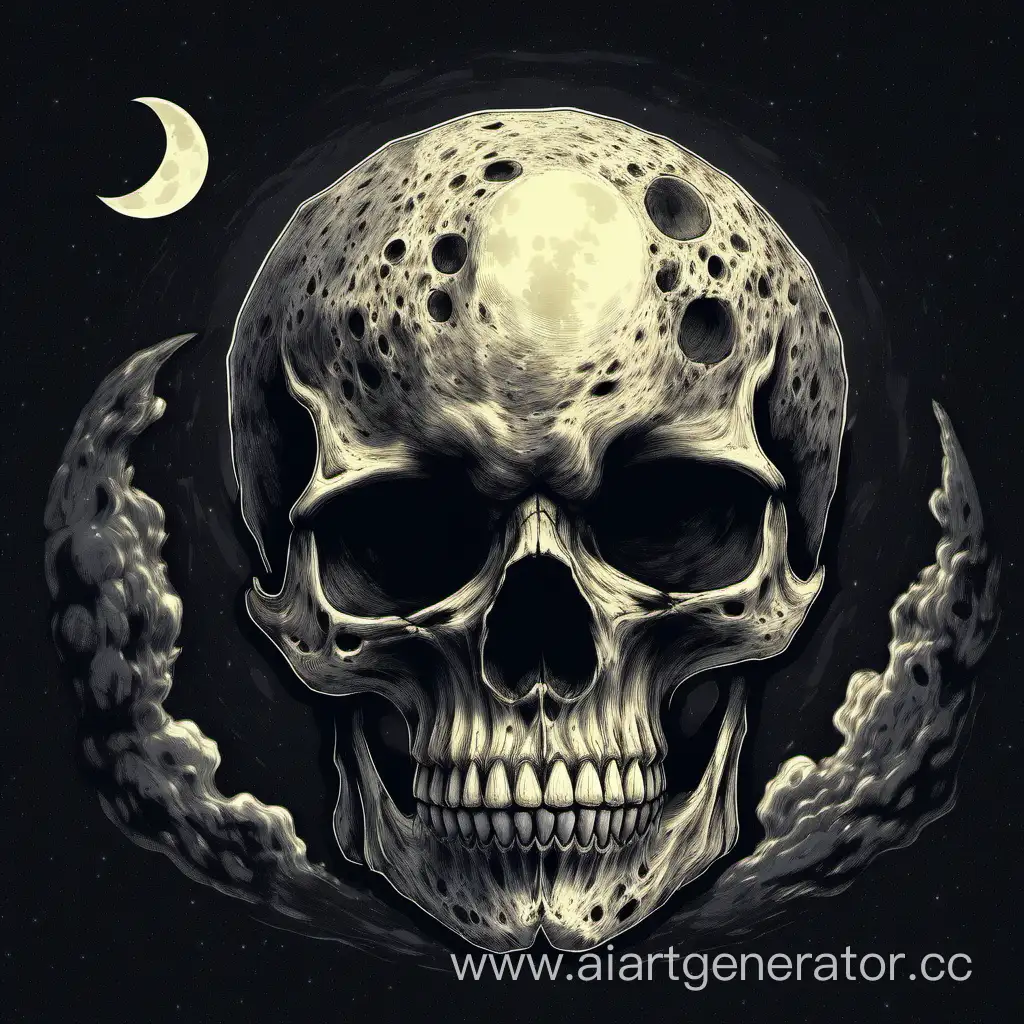 Eerie-SkullShaped-Moon-Illuminating-the-Night-Sky