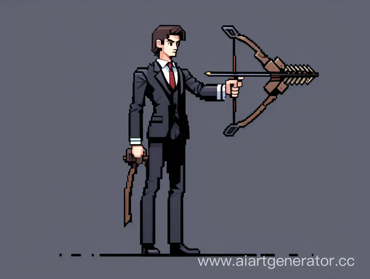 Pixel-Art-Tall-Young-Man-in-Vintage-Suit-with-Handheld-Crossbow