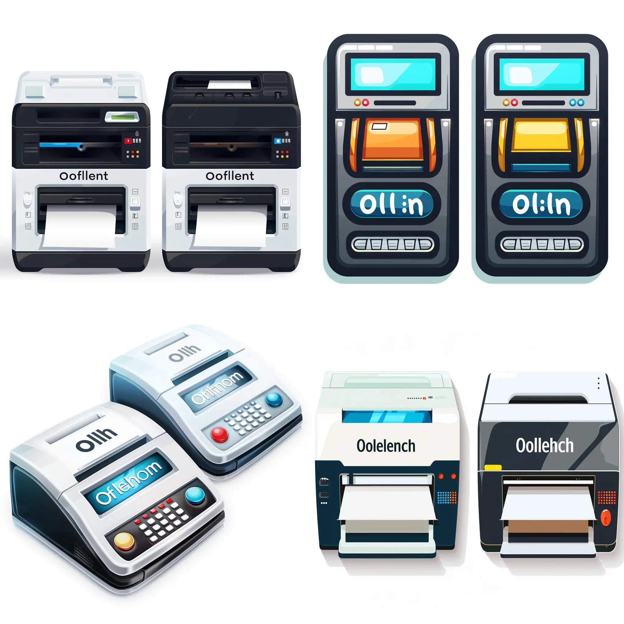Online-and-Offline-Network-Printers-Icon-Set-for-Application-Tray