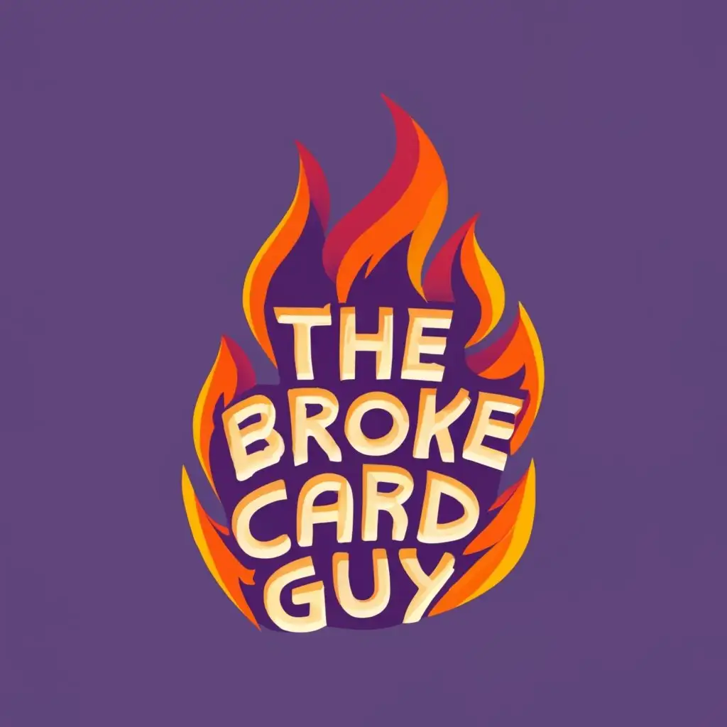 LOGO-Design-for-The-Broke-Card-Guy-Dynamic-Typography-with-Burning-Money-Element