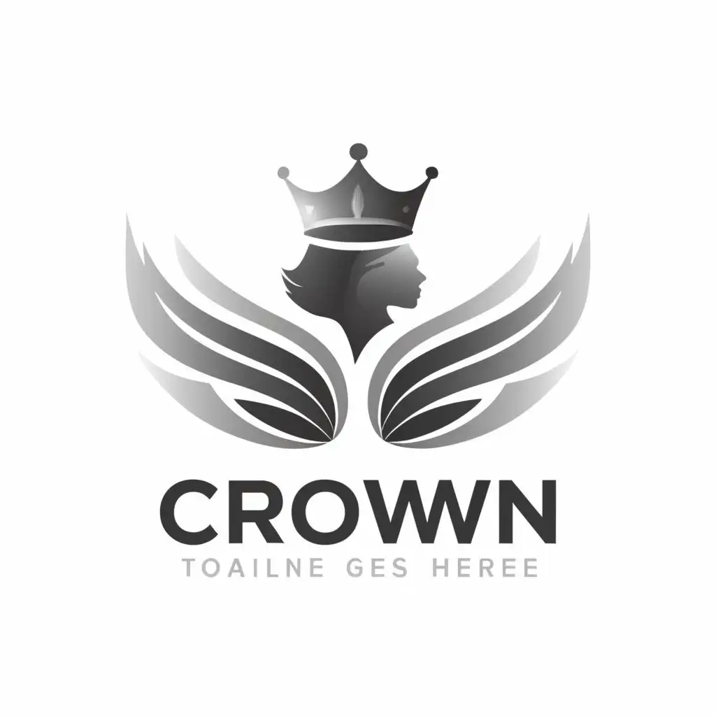 logo, male and female, white and silver, with the text "crown", typography, be used in Education industry