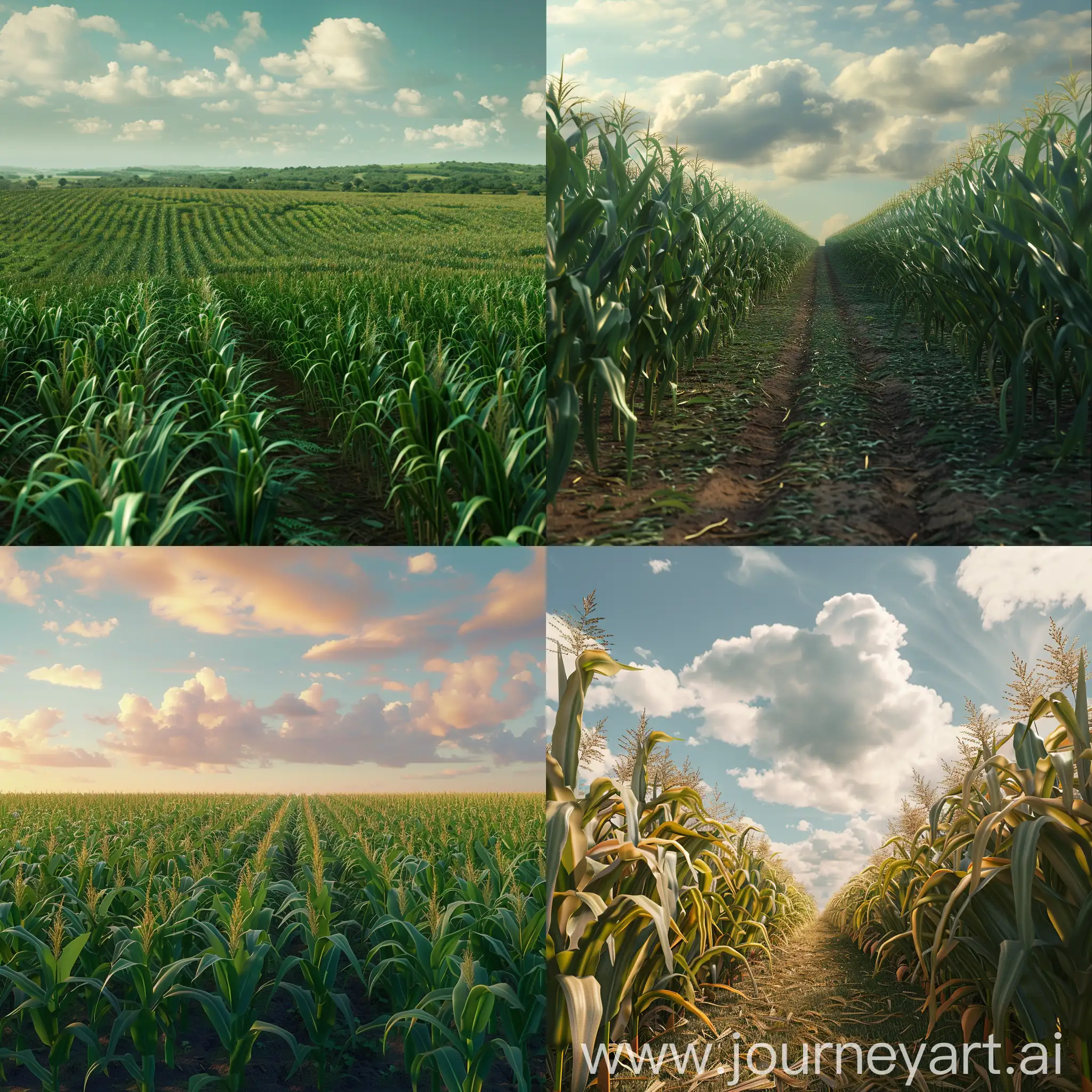 Very huge fields of corn :: 3D animation