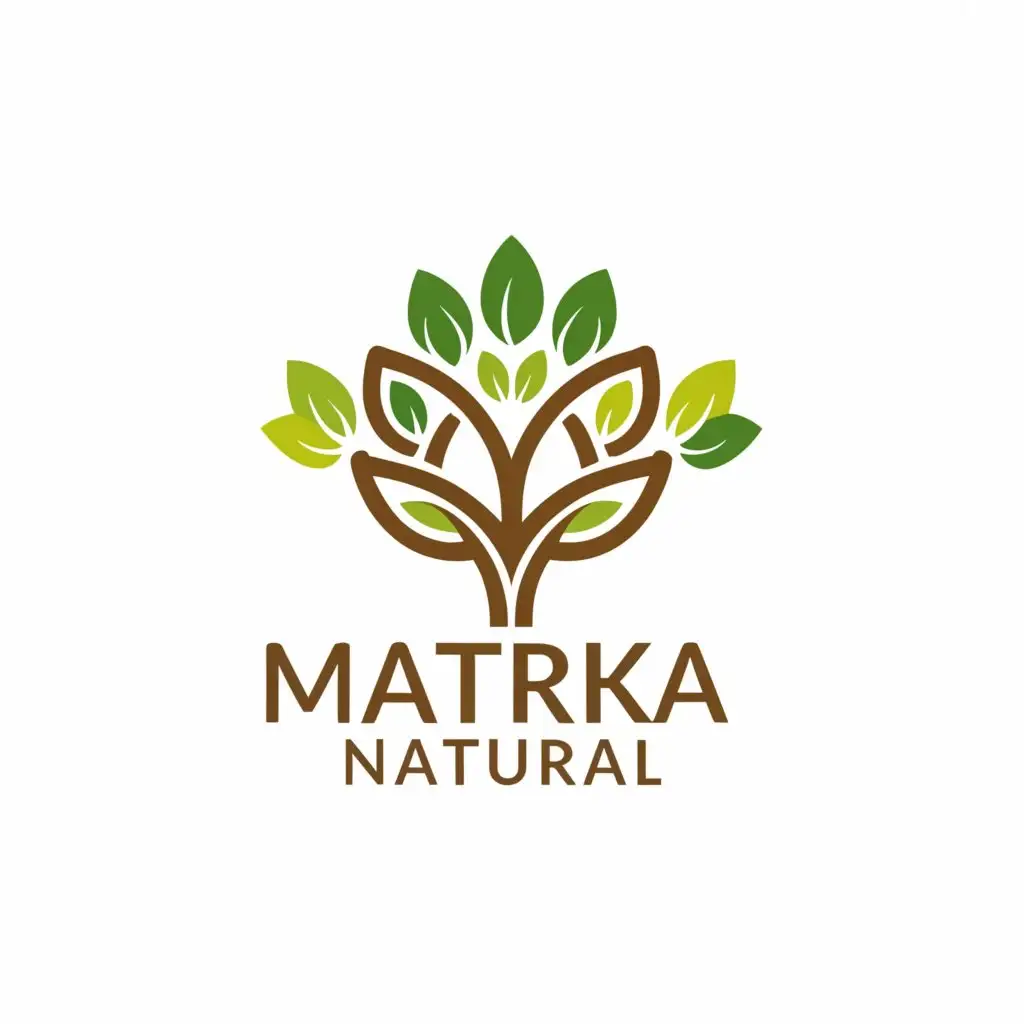 a logo design,with the text "MATRIKA NATURAL ", main symbol:Nature, Logo should not represent only oil bcz in future many products will be added like grains & its flour, pulses etc.,Moderate,clear background