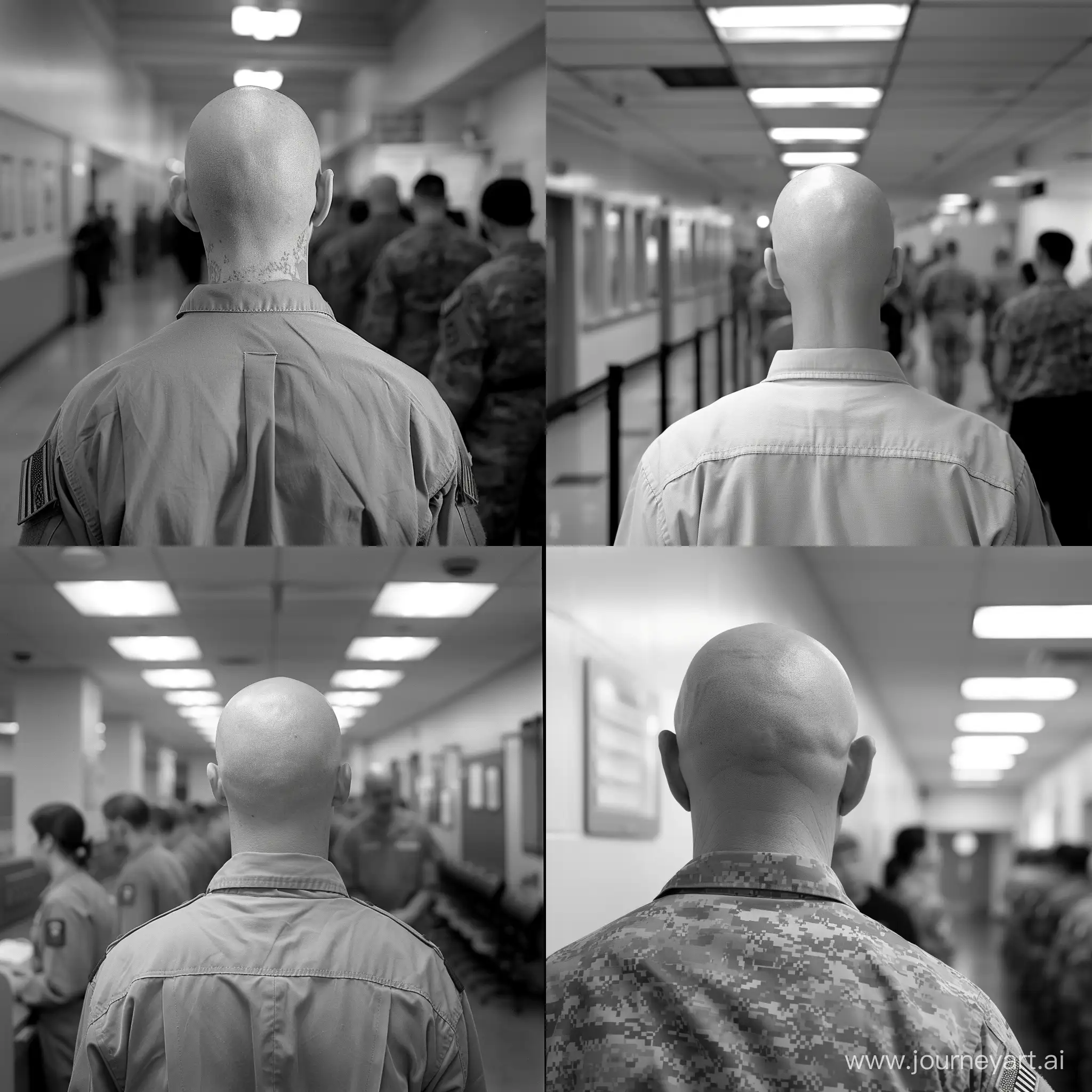 Bald-Man-in-Military-Enlistment-Line