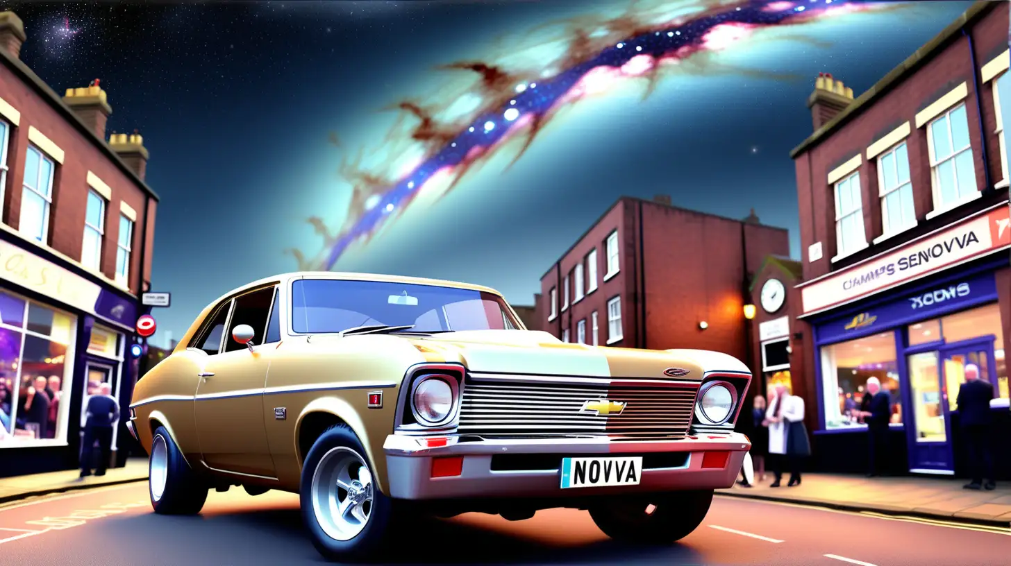 Chevy Nova Drifting Through a Champagne Supernova Sky in Oasis Manchester UK