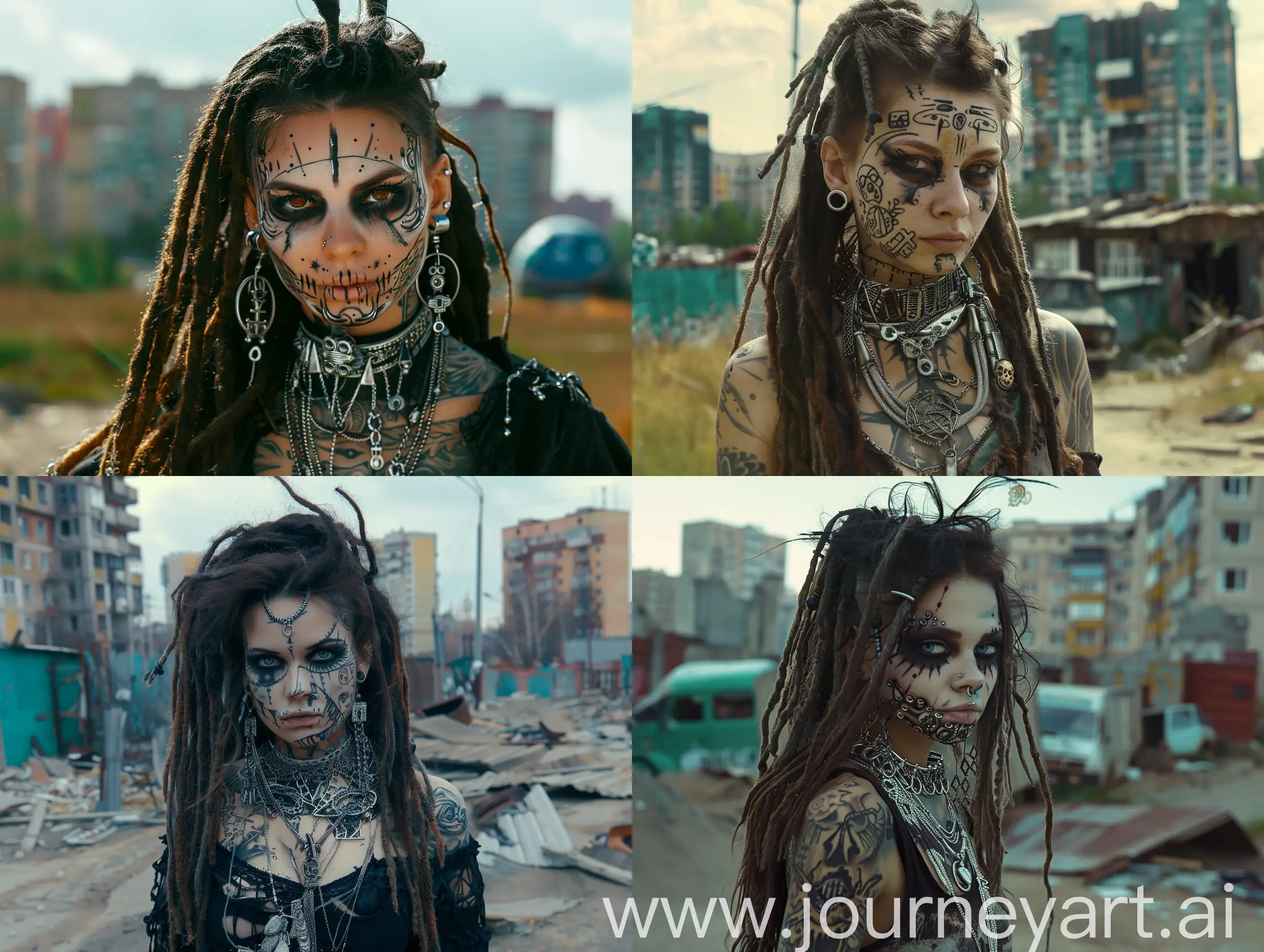 Mysterious-Young-Necromancer-with-Intricate-Tattoos-and-Silver-Jewelry-in-PostApocalyptic-Urban-Fantasy-Scene