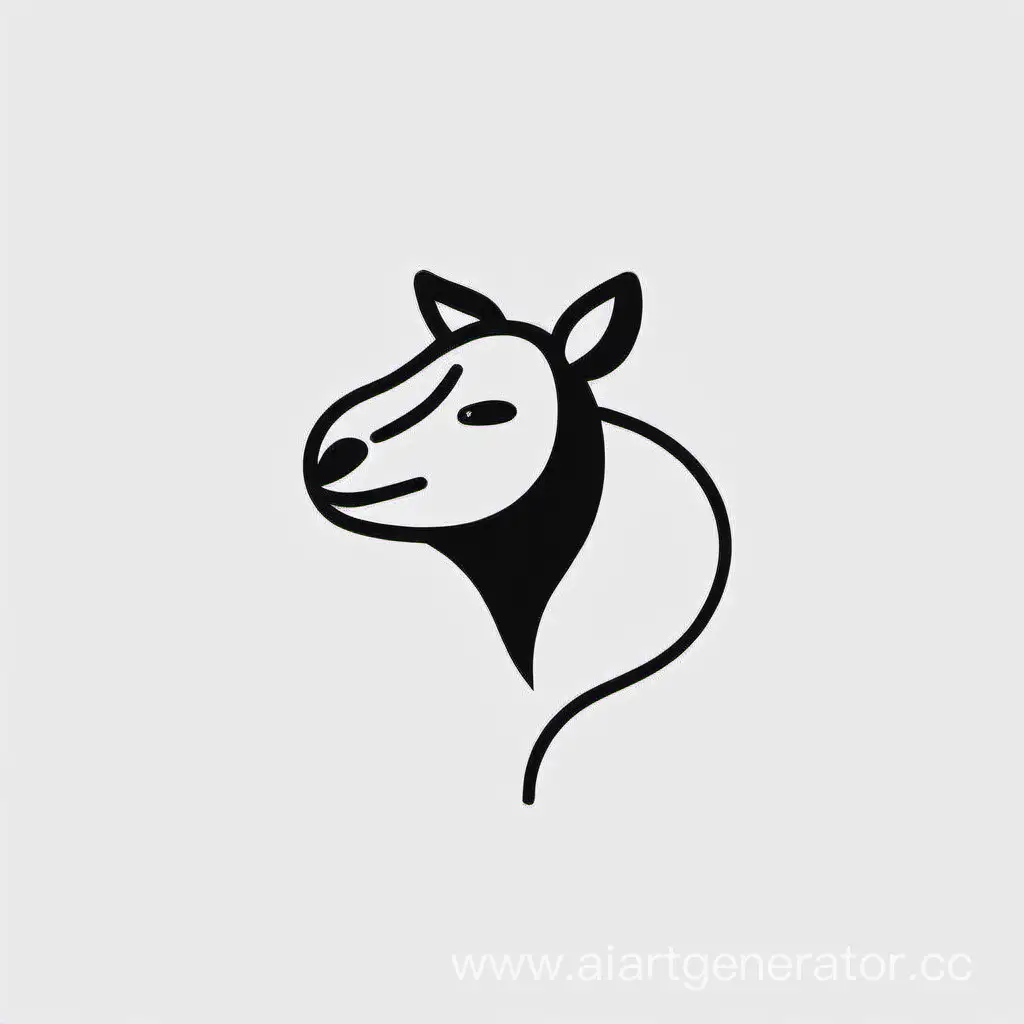 ленивый чёрно-белый простой логотип необычный эскиз логотип животного ленивый