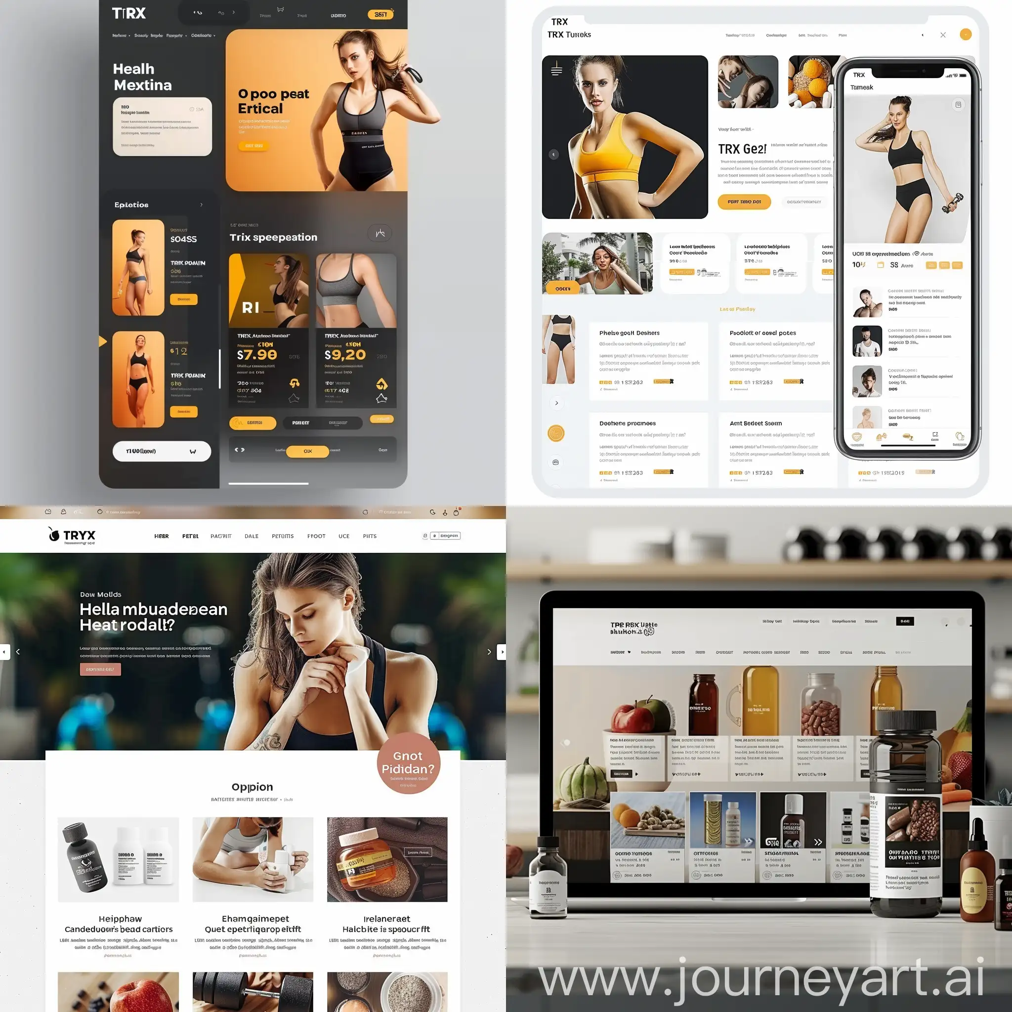 UI for website which is the web platform for the users in which they can buy trx training, regarding health and specially read the articles regarding health and fitness, health informations, beauty tips, skin care, food recipes, latest products regarding on health like vitamins supplements, protein powder etc.