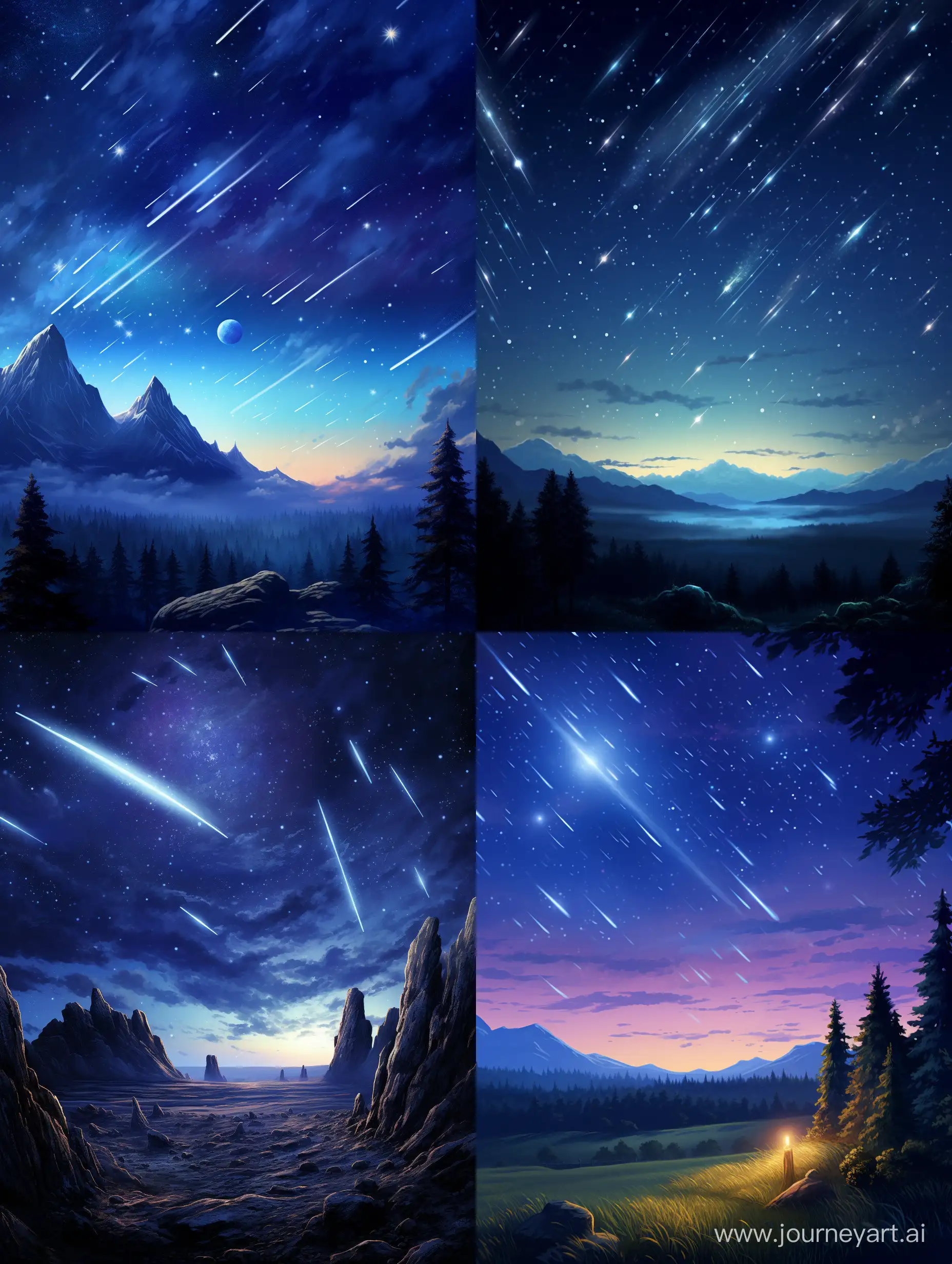 Mesmerizing-Starry-Sky-with-Comets-HD-Wallpaper