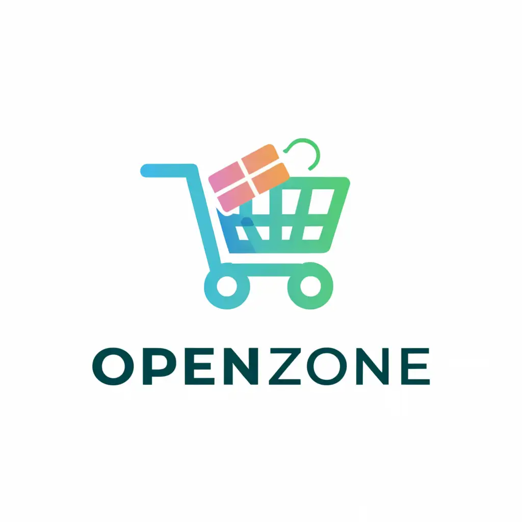 a logo design,with the text "OpenZone", main symbol:Shoppingcart,Moderate,be used in Technology industry,clear background