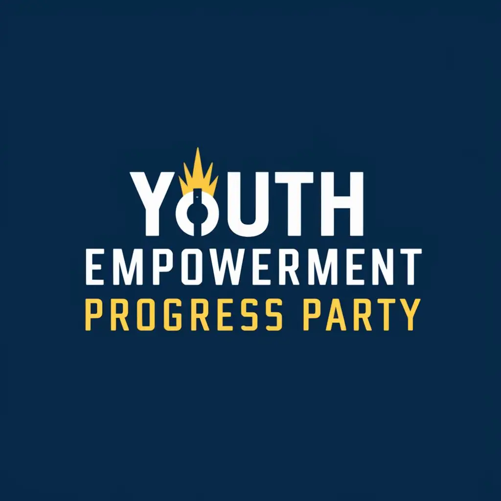 logo, power, with the text "Youth Empowerment Progress Party", typography, be used in Education industry