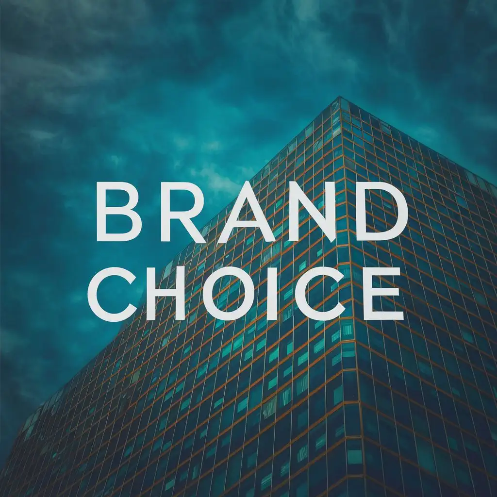 logo, Building, with the text "BRAND CHOICE" (spelled correctly) typography