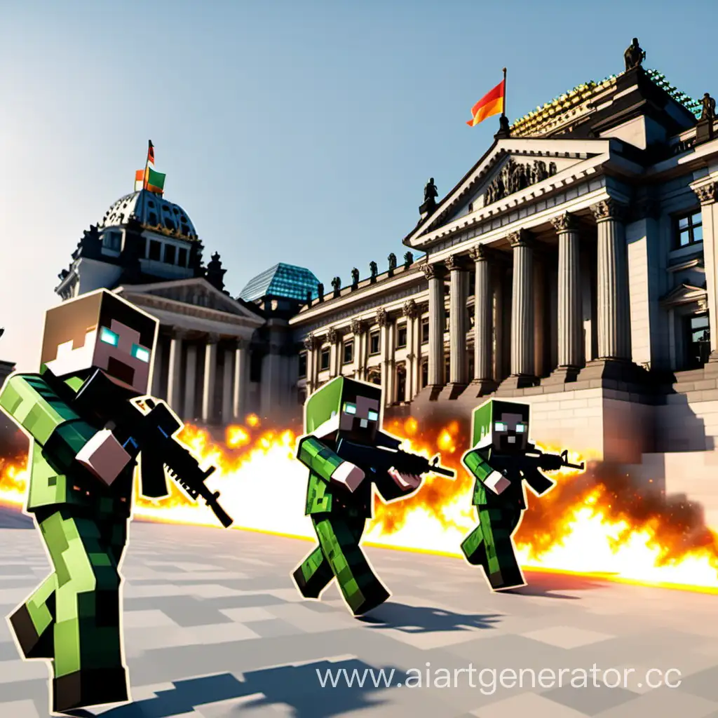 Minecraft-Steve-Army-Evading-Skibidi-Toilet-Gunfire-at-Reichstag