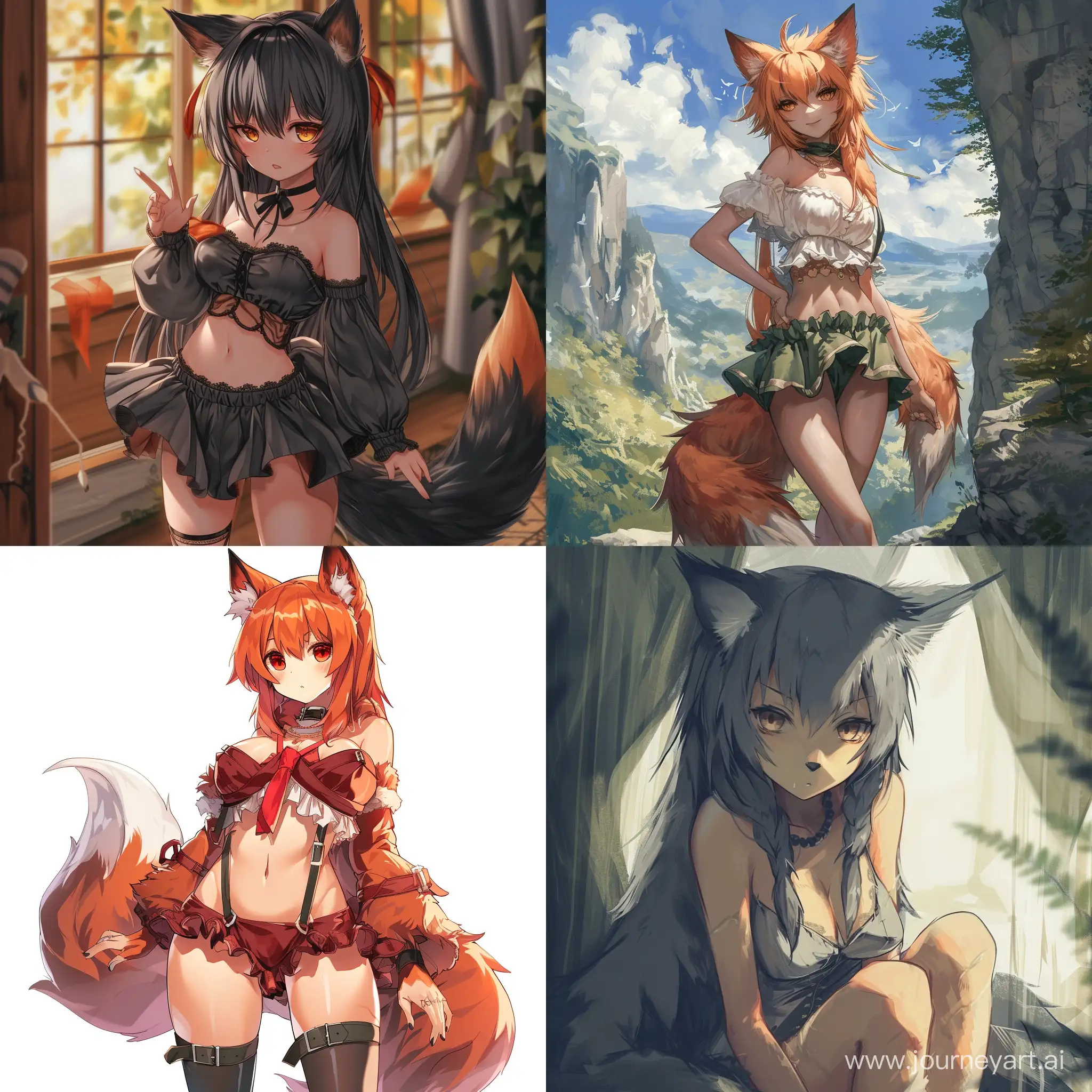 Werewolf-Fox-Girls-with-Elegant-Figures