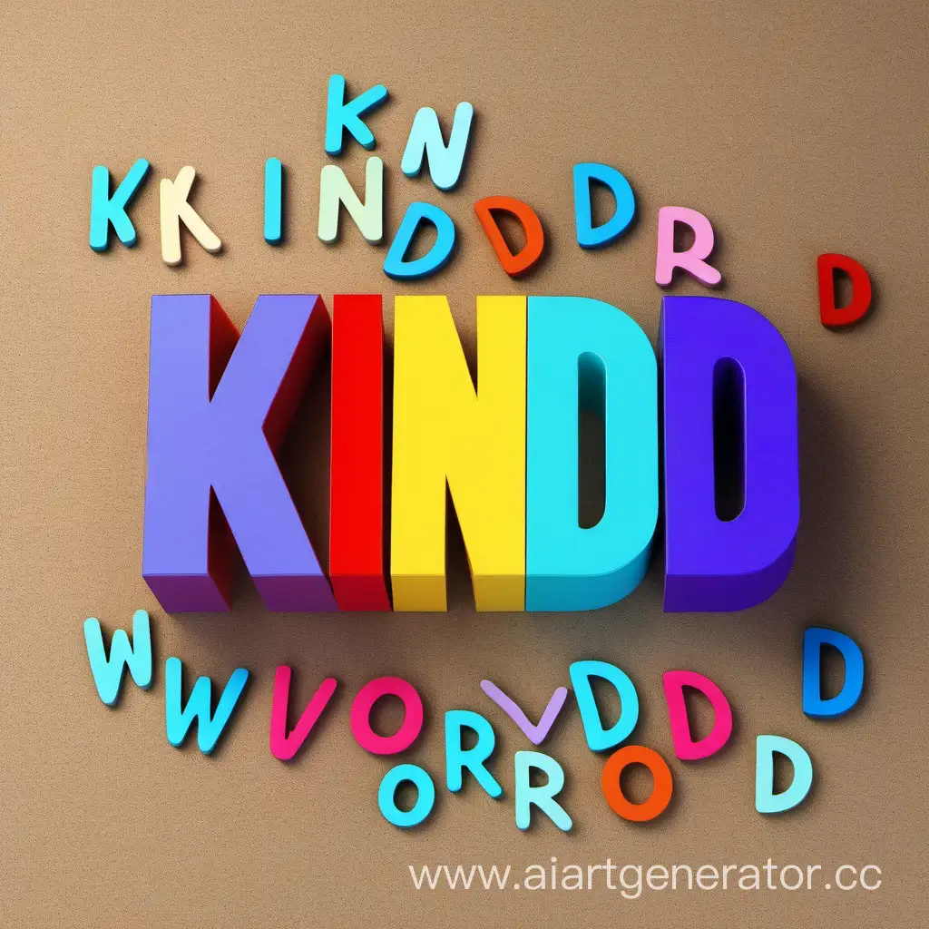 Разбросанные разноцветные буквы из которых можно составить слово: Доброе слово
