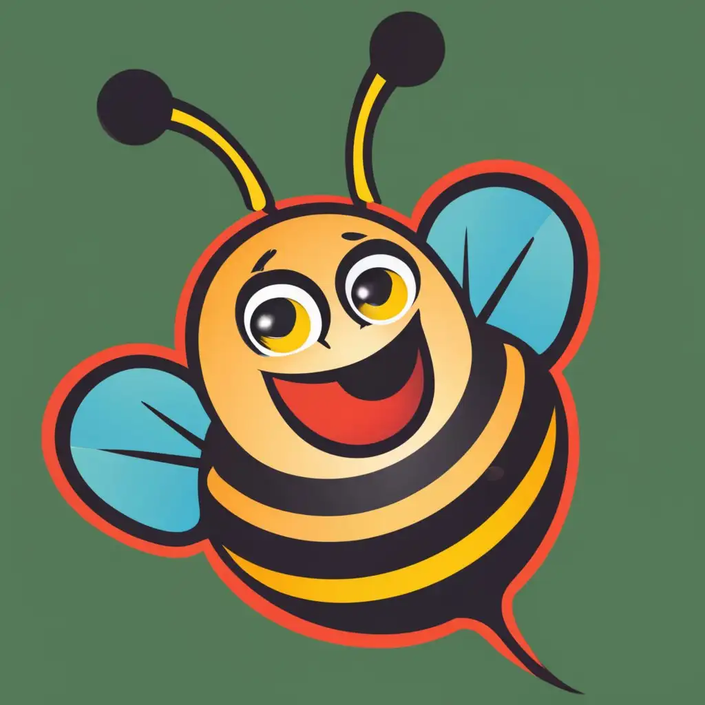 LOGO-Design-For-JolliMcChow-Vibrant-Red-and-Yellow-Happy-Bee-with-Playful-Typography