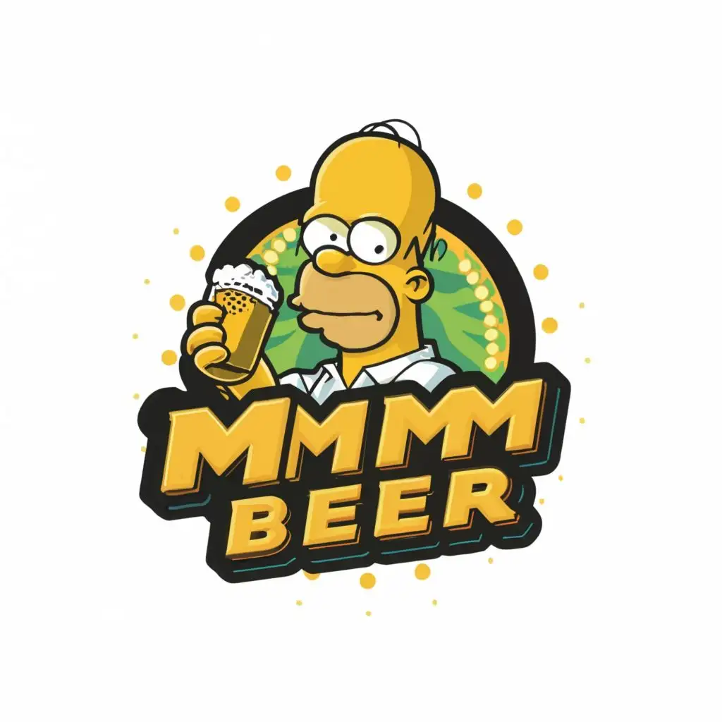 LOGO-Design-For-Homer-Simpson-Typography-with-Mmm-Beer-Text-for-Home-Family-Industry