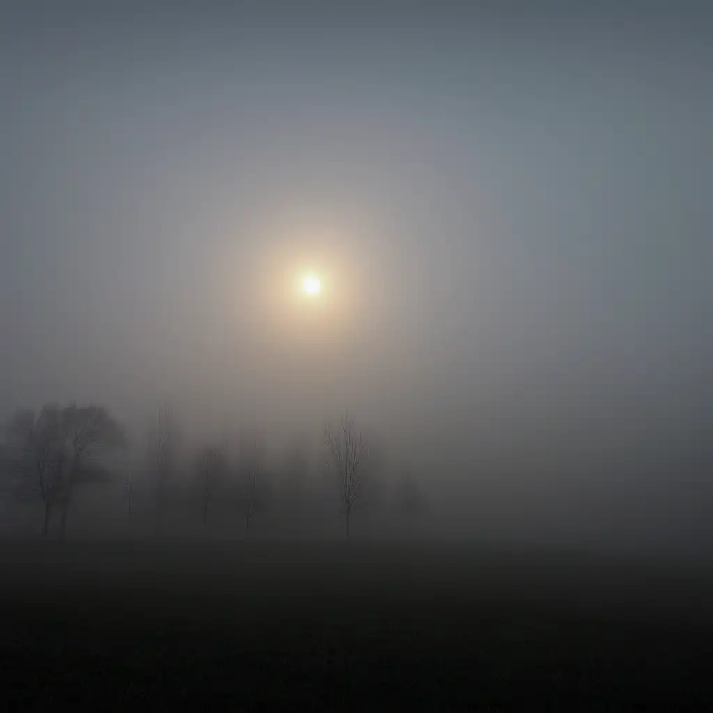 Mystical Evening with Foggy Skies