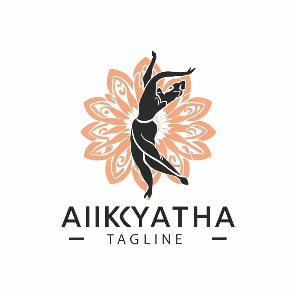 a logo design,with the text "Aikyatha", main symbol:classical dance,Moderate,be used in Religious industry,clear background