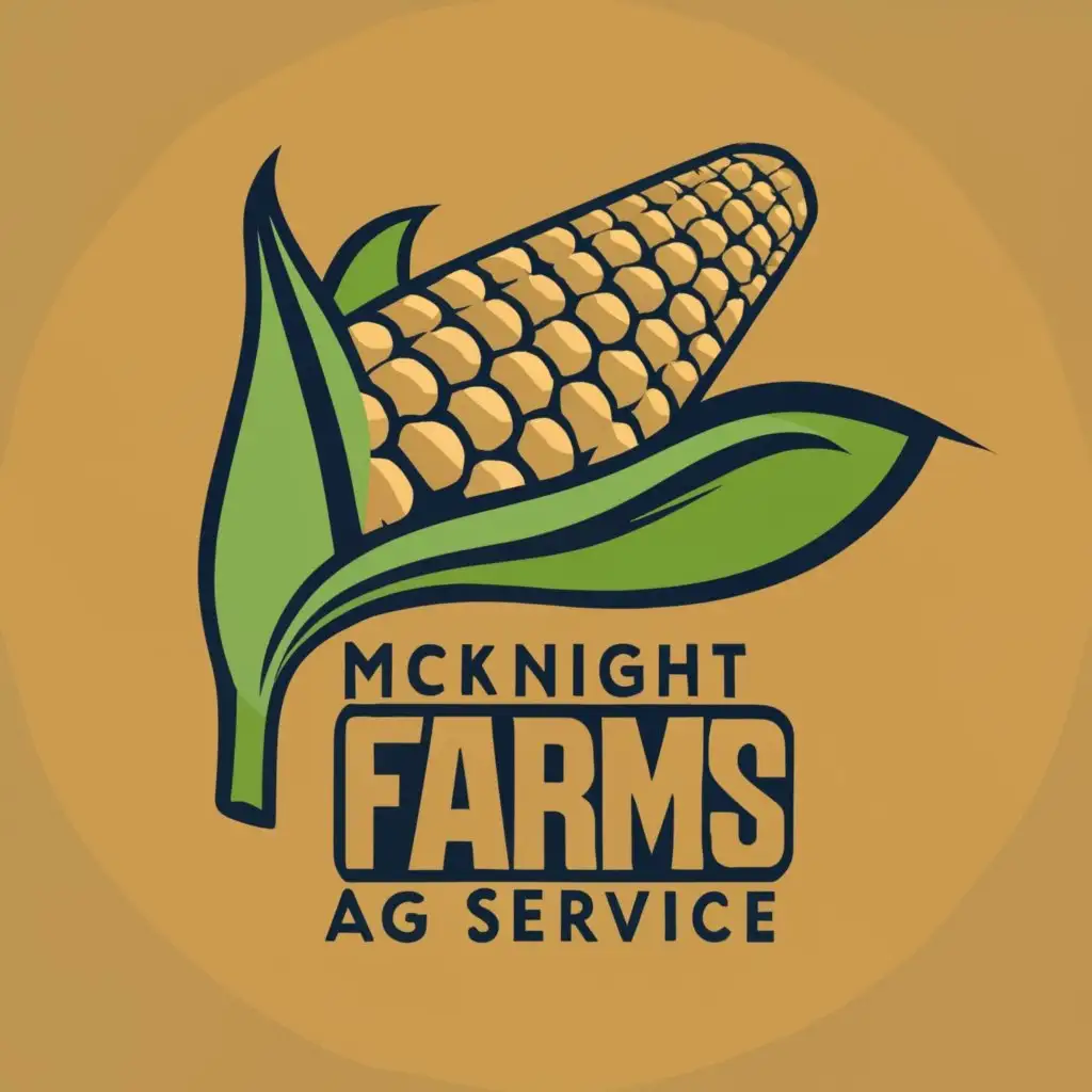 logo, corn, with the text "Mcknight Farms & AG Service", typography
