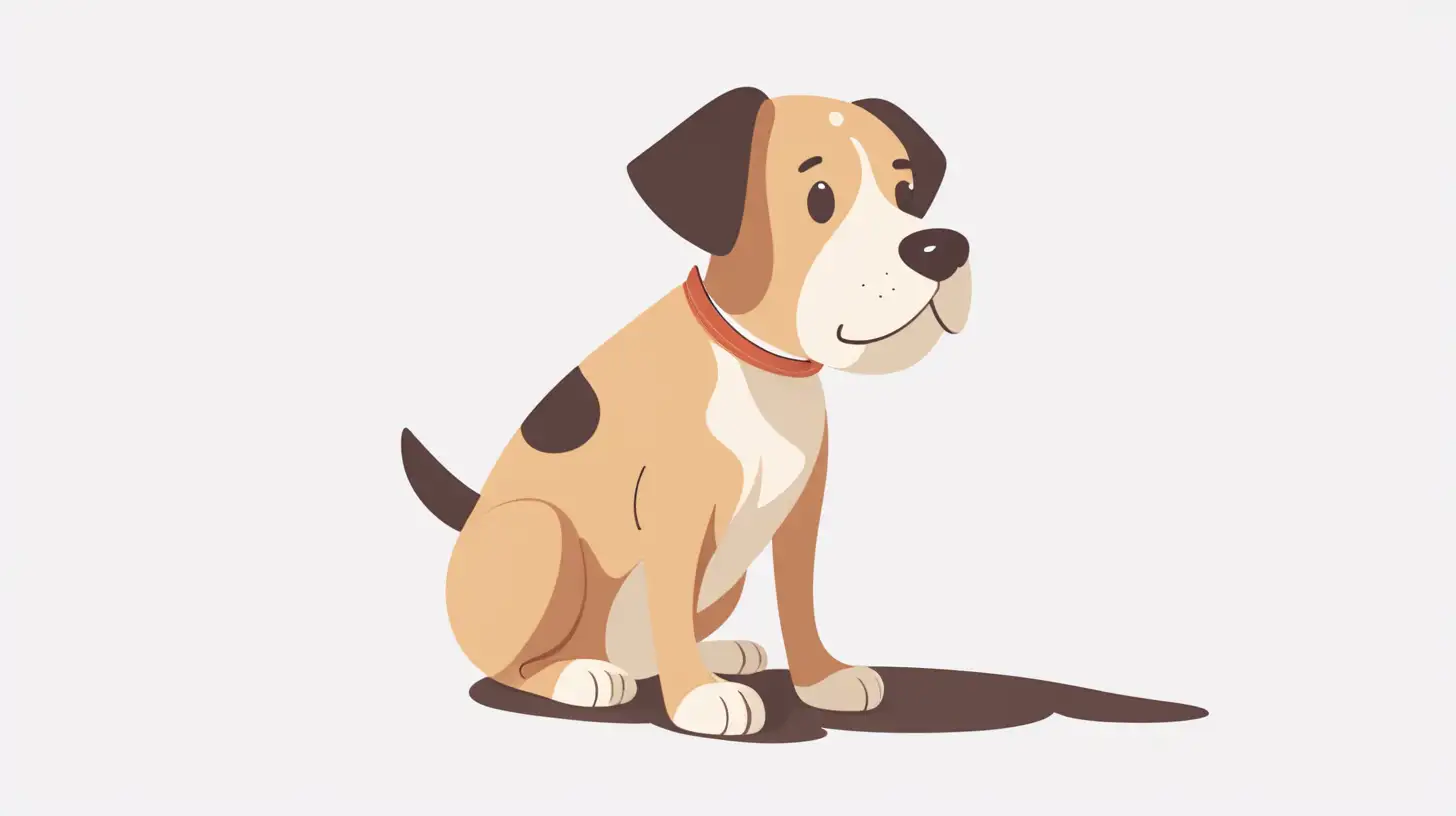 simple dog illustration on white background.