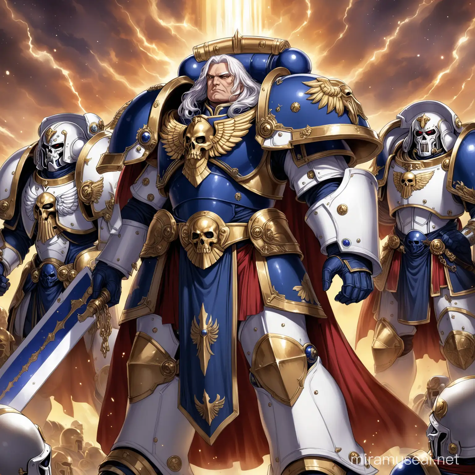 Mighty Primarchs Leading Space Marines in Epic Battle | MUSE AI