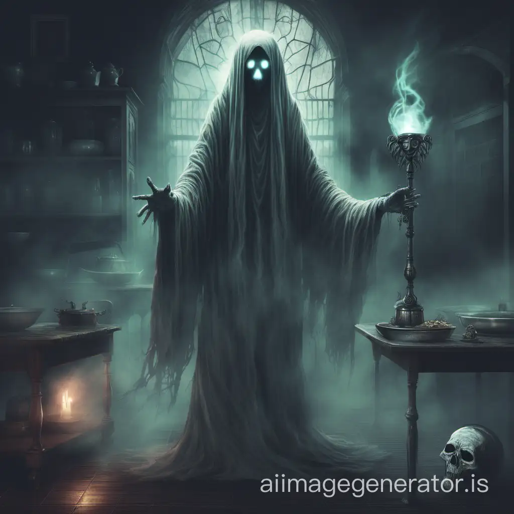 Ethereal-Ghost-Servant-Floating-in-Dimly-Lit-Manor