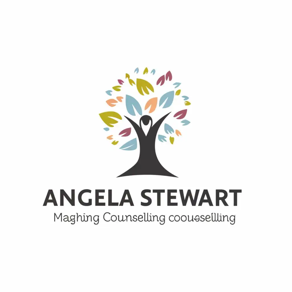 a logo design,with the text 'Angela Stewart, Counselling', main symbol:counselling,Minimalistic,be used in Home Family industry,clear background