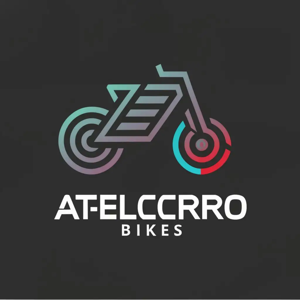 a logo design,with the text "AT- Electro Bikes", main symbol:Bike,Moderate,be used in Technology industry,clear background