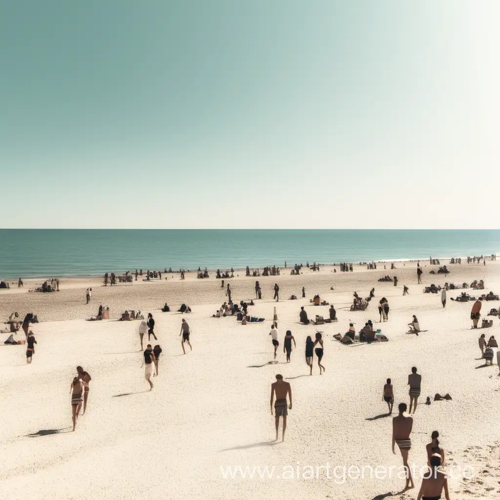 BeachGoers-Enjoying-Clear-Day-Bliss-with-Soft-Focus