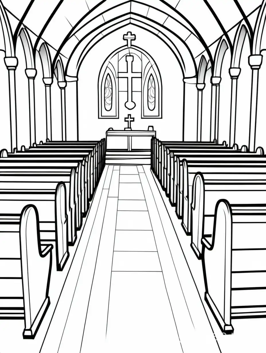 Simple-Church-Pew-Coloring-Page-for-Kids-Black-and-White-Line-Art