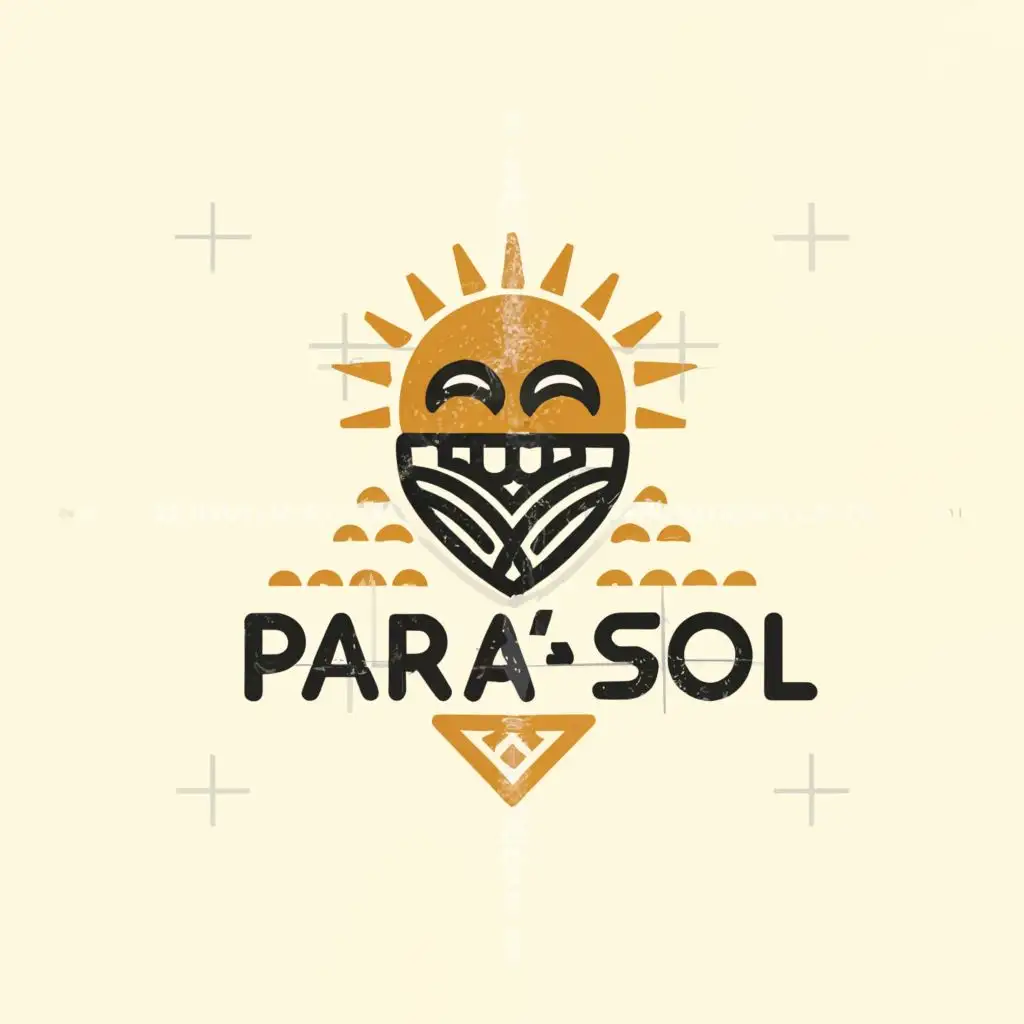 a logo design,with the text "Par · A · Sol", main symbol:sun, parasol, tiki,Moderate,be used in Restaurant industry,clear background