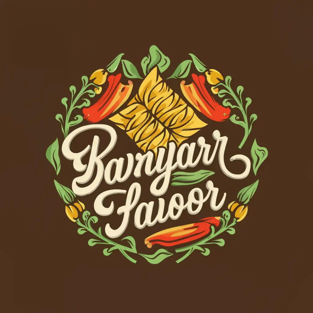 a logo design,with the text "Banjar Flavor", main symbol:Ketupat,Moderate,be used in Restaurant industry,clear background